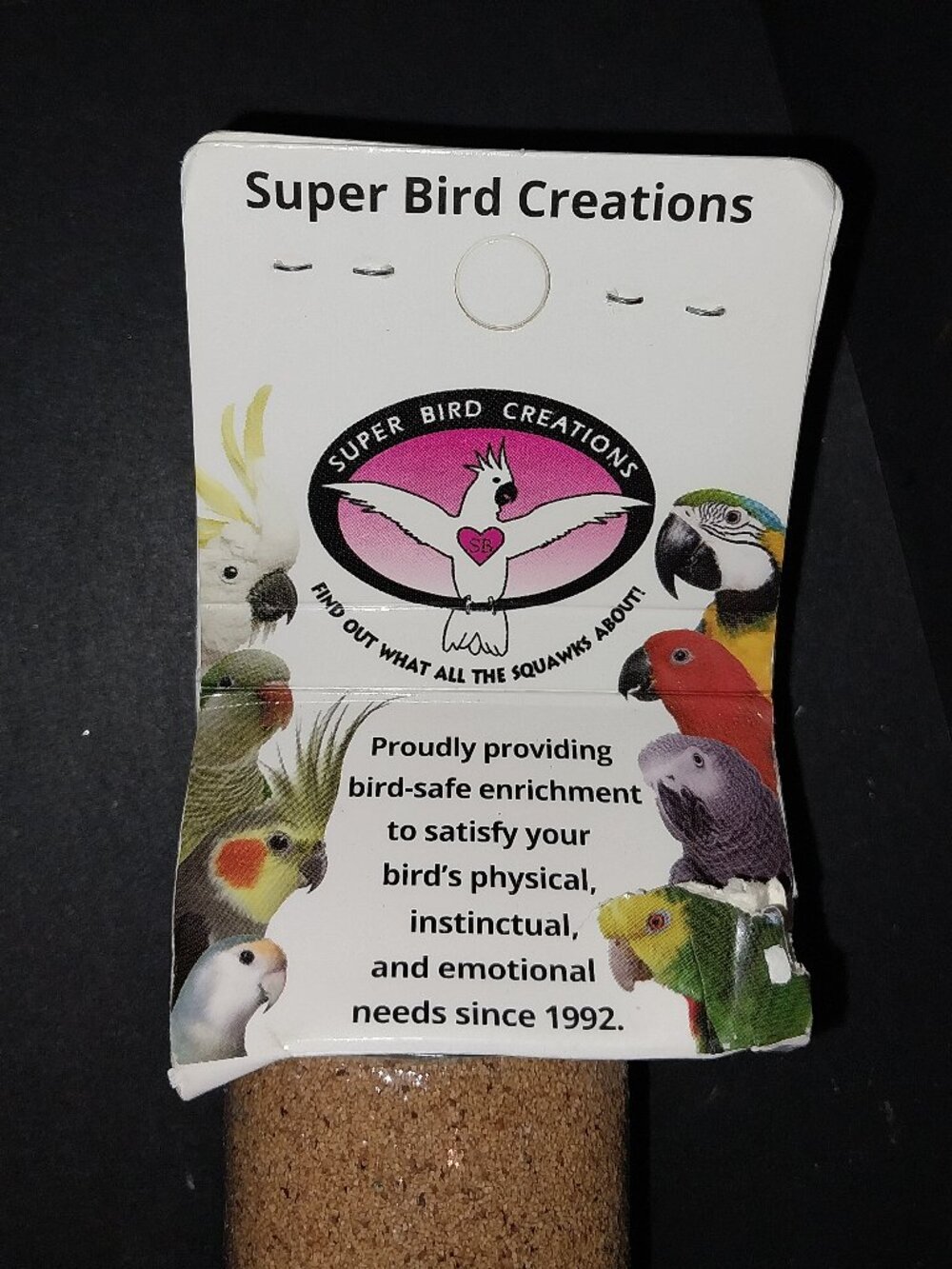 Super Bird Creations Sure-Grip Grooming Perch Factory Sealed